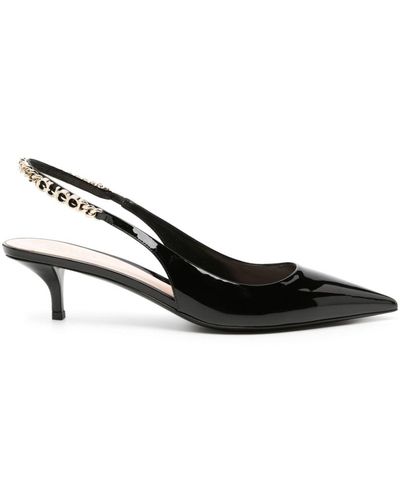 Gucci Patent Leather Slingback Court Shoes - Black