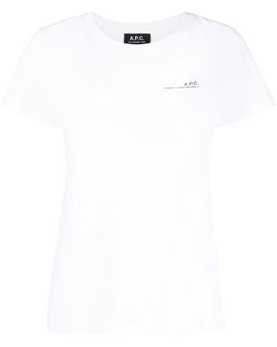 A.P.C. Logo-print Crew Neck T-shirt - White