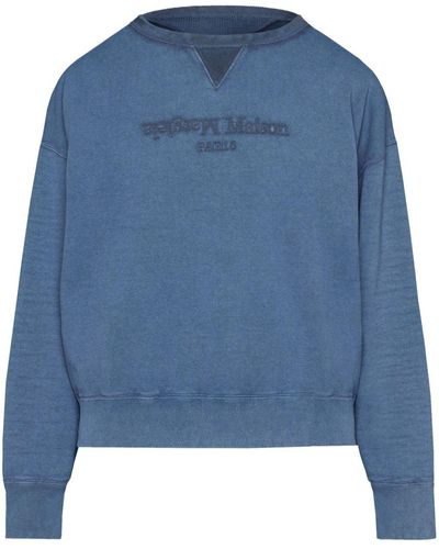 Maison Margiela Four Stitch-logo sweatshirt - Blu