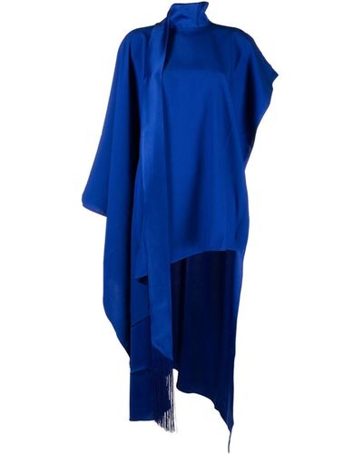 ‎Taller Marmo California Fringed Crêpe Caftan - Blue