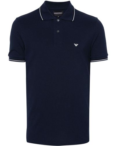 Emporio Armani Stripe-edge Polo Shirt - Blue