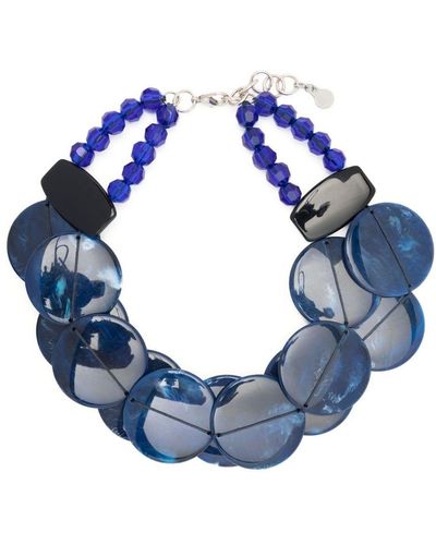 EA7 Double-layer Gemstone Necklace - Blue