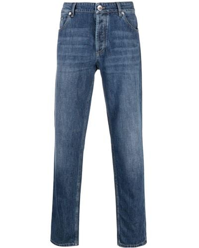 Brunello Cucinelli Jeans slim a vita media - Blu