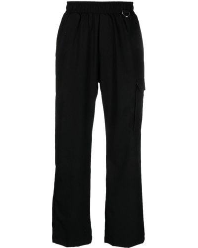 FAMILY FIRST Elasticated-waist Ring-detail Pants - Black