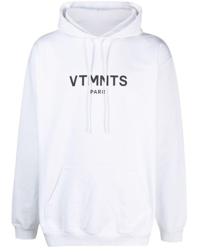 VTMNTS Logo-print Drawstring Hoodie - White