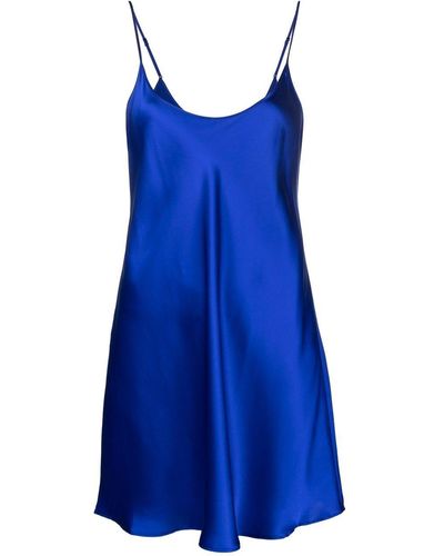 La Perla Silk Short Slipdress - Blue