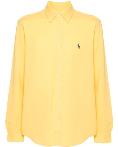 Polo Ralph Lauren Embroidered-logo Piqué Shirt - Yellow