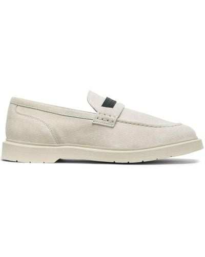 Brunello Cucinelli Leather Suede Loafers - White