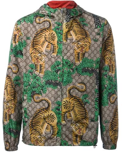 Gucci Bengal Tiger Print Jacket - Green