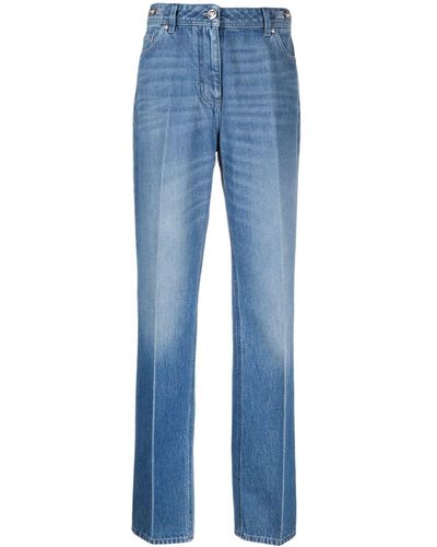 Versace Boyfriend Jeans With Tailored Crease - Blue