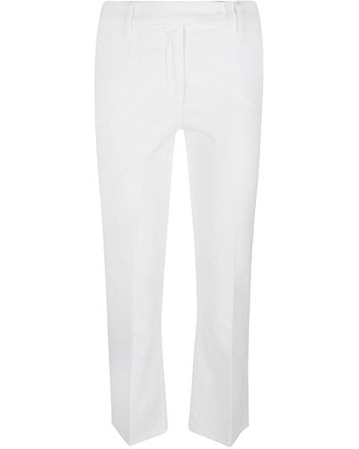 Via Masini 80 Flared Cotton Pants - White