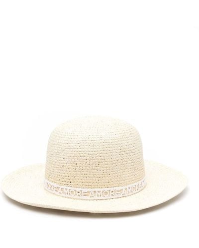 Borsalino Violet Crochet Panama Hat - White