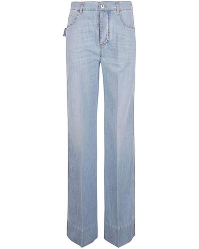 Bottega Veneta Jeans Ampio In Cotone - Blu