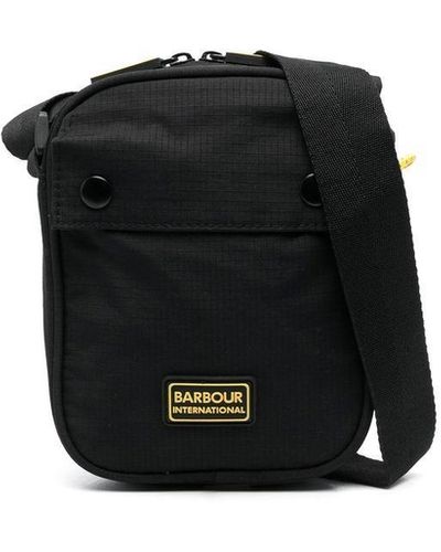 Barbour Logo-patch Small Messenger Bag - Black