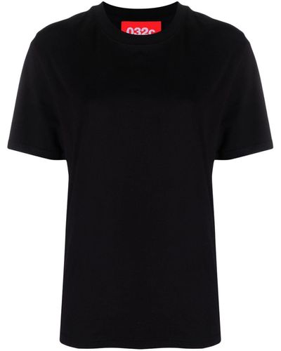 032c Logo-print Organic Cotton T-shirt - Black