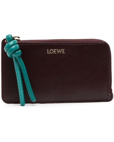 Loewe Knot Leather Card Holder - Brown