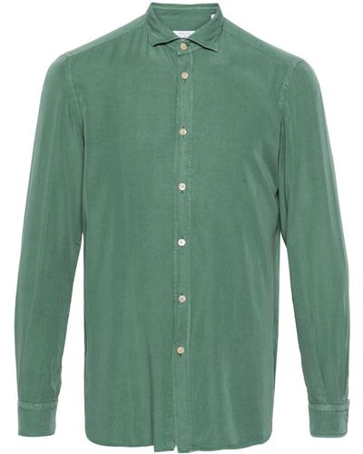 Boglioli Spread-collar Long-sleeve Shirt - Green