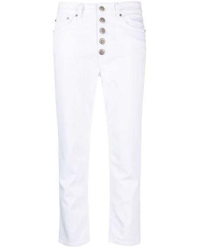 Dondup Koons Button-placket Cropped Jeans - White