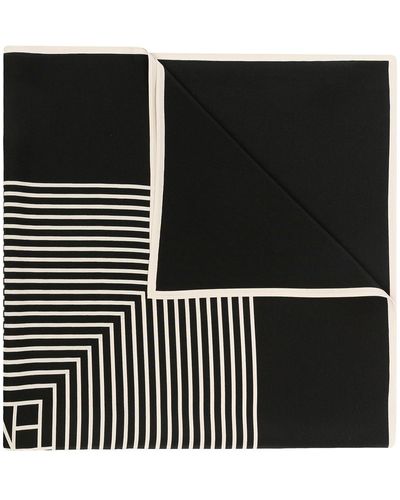 Totême Stripe Print Scarf - Black