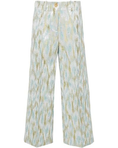 Erika Cavallini Semi Couture Wide-leg Cropped Pants - Blue