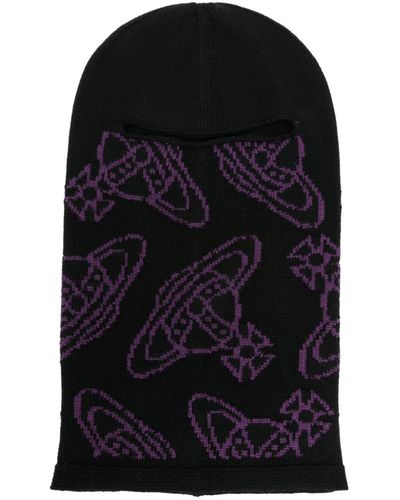 Vivienne Westwood Orb-embroidered Wool Balaclava - Black