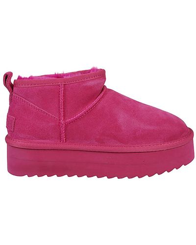 Colors Of California Suede Ankle Boots - Pink