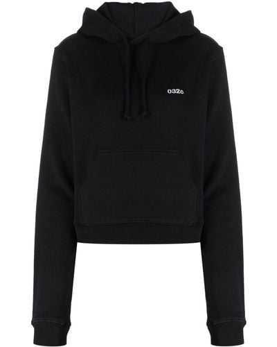 032c Logo Organic Cotton Sweatshirt - Black