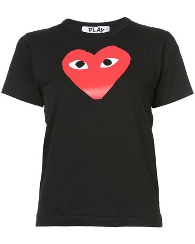 COMME DES GARÇONS PLAY T-shirt con stampa cuore - Nero