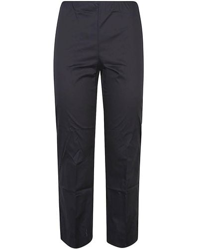 Liviana Conti Cotton Blend Cropped Flared Trousers - Blue