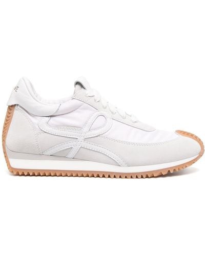 Loewe Flow Runner Monogram Leather And Shell Sneakers - White