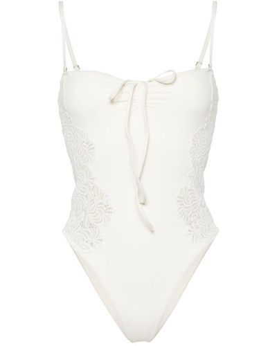 Ermanno Scervino ERNO SCERVINO - Costume Intero Con Inserti Pizzo - Bianco