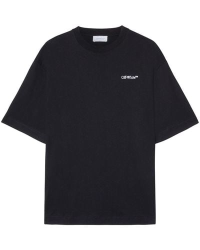 Off-White c/o Virgil Abloh Oversized Tattoo Arrow Logo-embroidered Cotton-jersey T-shirt - Black