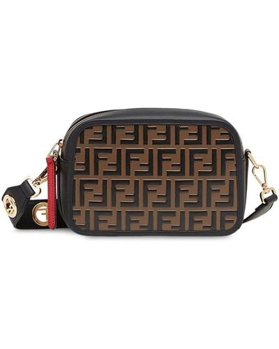 Fendi Embossed Leather Camera Bag - Multicolour