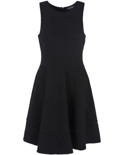 Emporio Armani Ottoman-knit Mini Dress - Black