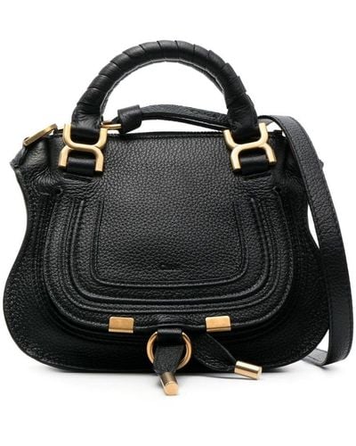 Chloé Marcie Leather Tote Bag - Black