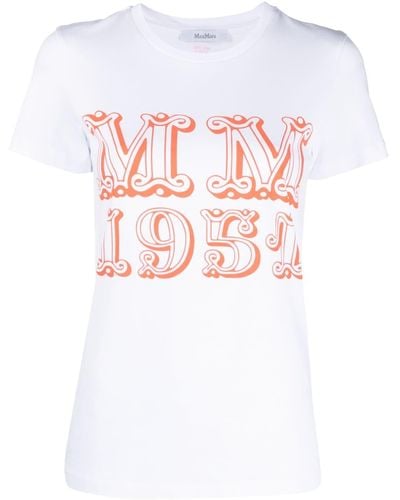 Max Mara Graphic-print Cotton T-shirt - White