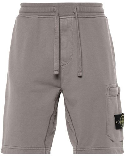 Stone Island Compass-badge Jersey Shorts - Gray