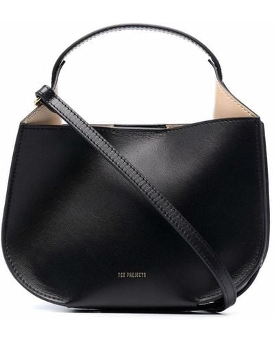 REE PROJECTS Helene Hobo Mini Leather Tote Bag - Black