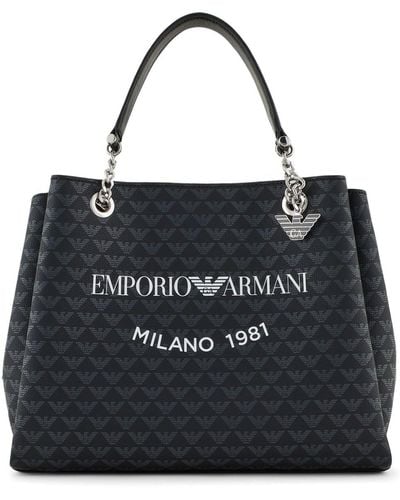 Emporio Armani Milano 1981 Logo-print Tote Bag - Black