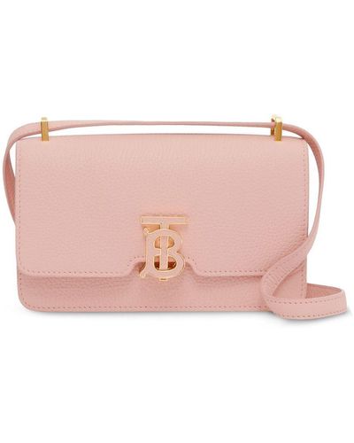 Burberry Tb Mini Leather Shoulder Bag - Pink