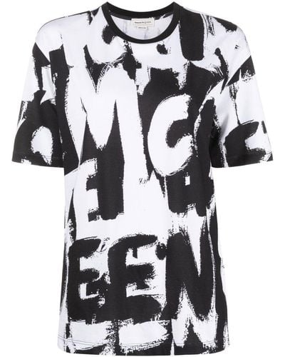 Alexander McQueen Graffiti Allover Print T-shirt - White