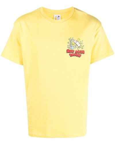 Sky High Farm T-shirt in cotone con stampa - Giallo