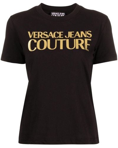 Versace Logo Thick Foil T-Shirt - Black