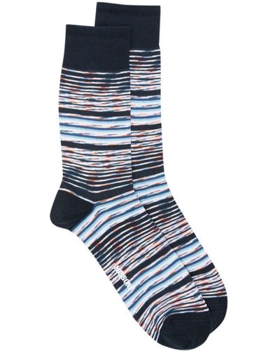 Missoni Striped Cotton Socks - Blue