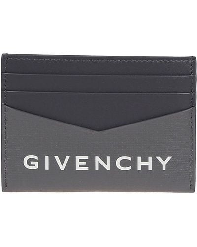 Givenchy Logo Leather Card Holder - Gray