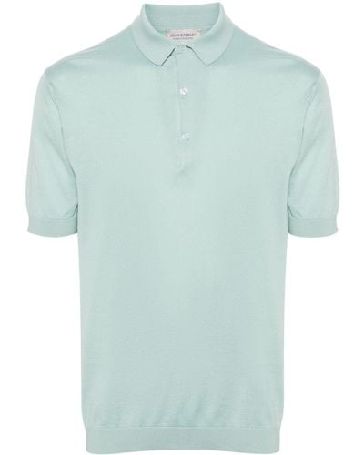John Smedley Adrian Cotton Polo Shirt - Blue