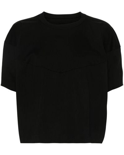 Sacai Puff-sleeve Cotton T-shirt - Black