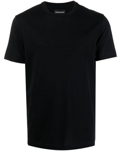 Emporio Armani Logo Cotton T-Shirt - Black