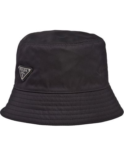 Prada Re-nylon Logo Bucket Hat - Black