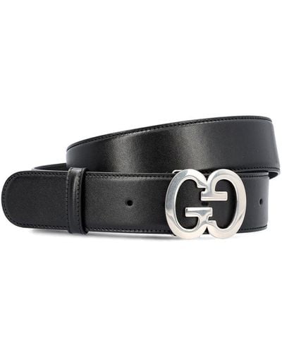 Gucci Wide Belt With Gg Buckle - Black